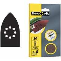 Flexovit 63642526402 Detail Hook & Loop Sanding Sheets 105X175Mm Coarse 50G (Pack 6)