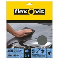 Flexovit 63642526303 Waterproof Sanding Sheets 230 X 280Mm Fine 400G (3)