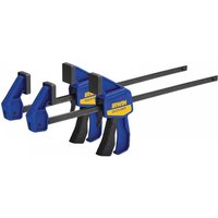 IRWIN Quick-Grip Mini Bar Clamp Twin Pack 300Mm (12In), Blue