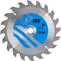 Ox Tools OX-TCTW-1841620 Ox Wood Cutting Circular Saw Blade 184/16Mm 20 Teeth Atb EA