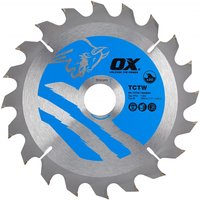 Ox Tools OX-TCTW-1903020 Ox Wood Cutting Circular Saw Blade 190/30Mm 20 Teeth Atb EA