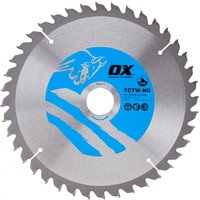 Ox Tools OX-TCTW-NG-2163040 Ox Wood Cutting Negative Rake Circular Saw Blade 216/30Mm 40 Teeth Atb EA