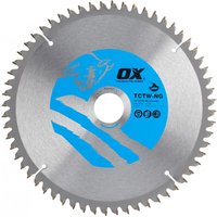 Ox Tools OX-TCTW-NG-2163060 Ox Wood Cutting Negative Rake Circular Saw Blade 216/30Mm 60 Teeth Atb EA