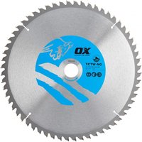 Ox Tools OX-TCTW-NG-3053060 Ox Wood Cutting Negative Rake Circular Saw Blade 305/30Mm 60 Teeth Atb EA