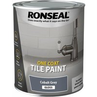 Ronseal 39376 One Coat Tile Paint Cobalt Grey Gloss 750Ml