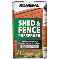Ronseal 37651 Shed & Fence Preserver Autumn Brown 5 Litre