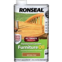 Ronseal 37358 Ultimate Protection Hardwood Garden Furniture Oil Natural Teak 1 Litre