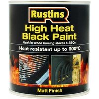 Rustins HRBL250 High Heat Paint 600°C Black 250Ml