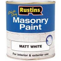 Rustins MASPW250 Quick Dry Masonry Paint Matt White 250Ml