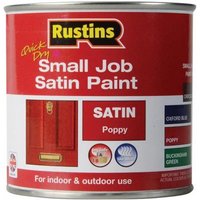 Rustins SPPOW250 Quick Dry Small Job Satin Paint Poppy 250Ml