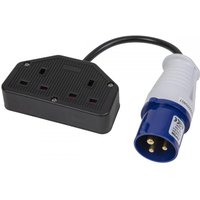 Sealey 16A/13A Trailing Twin Socket and 2P+E Blue Plug Cable Set