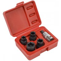 Sealey 5 Piece 1/2" Drive Pentagon Brake Caliper Socket Set for Bendix and Girling Brakes