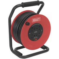 Sealey 4 Socket Heavy Duty Thermal Trip Cable Reel 240v