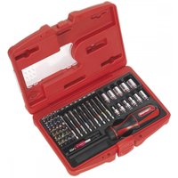 Sealey 50 Piece Fine Tooth Ratchet Screwdriver Bit and Socket Set