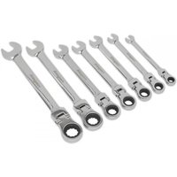 Sealey S01143 Flexible Head Ratchet Combination Spanner Set 7Pc Metric