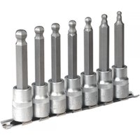 Sealey 7 Piece 1/2" Drive Ball End Long Hexagon Socket Bit Set Metric