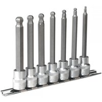 Sealey 7 Piece 3/8" Drive Ball End Long Hexagon Socket Bit Set Metric