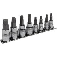 Sealey 8 Piece 1/4" and 3/8" Drive Lock On Hexagon Socket Bit Set Imperial
