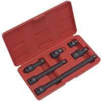 Sealey AK5514 6 Piece 1/2" Drive Impact Socket Adaptor and Extension Bar Set