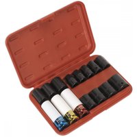 Sealey 15 Piece 1/2" Drive Impact Socket and Wheel Nut Remover Set