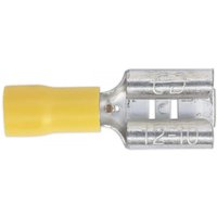 Sealey YT14 Push-On Terminal 9.5Mm Female Yellow Pack Of 100