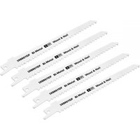 Sealey SRBR611DF Reciprocating Saw Blade Wood & Nail 150Mm 6Tpi - Pack Of 5