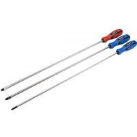 Siegen 3 Piece Extra Long Hammer Through Screwdriver Set