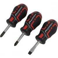 Sealey 3 Piece GripMAX Stubby Screwdriver Set