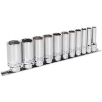 Sealey 11 Piece 3/8" Drive Deep Lock On Hexagon Socket Set Imperial