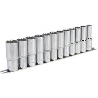 Sealey 12 Piece 1/2" Drive Deep Bi Hexagon WallDrive Socket Set Metric