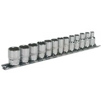 Sealey 13 Piece 1/4" Drive Bi Hexagon WallDrive Socket Set Metric