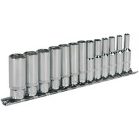 Sealey 13 Piece 1/4" Drive Deep Hexagon WallDrive Socket Set Metric