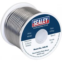 Sealey SOL10 Solder Wire Quick Flow 3.25Mm/10Swg 40/60 0.5Kg Reel