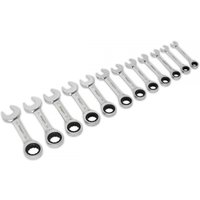 Sealey S0633 Stubby Ratchet Combination Spanner Set 12Pc Metric