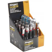 Sealey S0946 Telescopic Magnetic Pick-Up Tools & Inspection Mirrors - Display Box Of 20