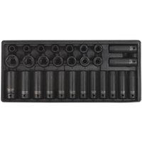 Sealey 28 Piece 1/2" Drive Deep Impact Socket Set Metric in Module Tray
