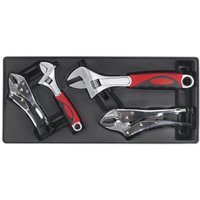 Sealey 4 Piece Locking Plier and Adjustable Spanner Set in Module Tray