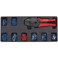 Sealey Ratchet Crimper and Insulated Terminal Assortment in Module Tray