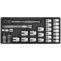 Sealey 26 Piece 1/2" Drive Socket Set Metric in Module Tray