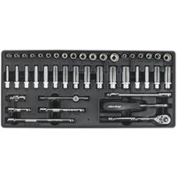 Sealey 43 Piece 1/4" Drive Socket Set Metric and Imperial in Module Tray