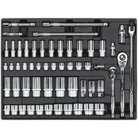 Sealey 55 Piece Combination Drive Socket Set in Module Tray