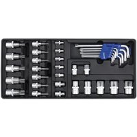 Sealey 35 Piece Torx Key, Socket Bit and Combination Drive Socket Set in Module Tray