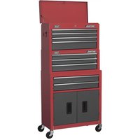 Sealey AP2200BBSTACK Topchest Mid-Box & Rollcab 9 Drawer Stack - Red