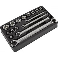 Sealey 16 Piece 3/8" Drive Torx Socket and Spanner Set in Module