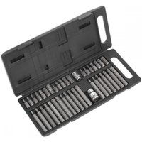 Sealey Trx-star/Hex/Spline Bit Set 40Pc 3/8" & 1/2"sq Drive