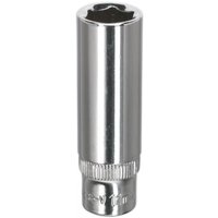 Sealey 1/4" Drive Polished Deep Hexagon WallDrive Socket Metric