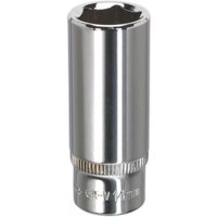 Sealey 1/4" Drive Polished Deep Hexagon WallDrive Socket Metric