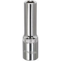 Sealey 3/8" Drive Polished Deep Hexagon WallDrive Socket Metric