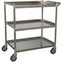 Sealey 3 Shelf Stainless Steel Workshop Trolley