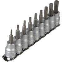 Teng M3813TX M3813Tx Socket Clip Rail Set Of 9 External Torx 3/8In Drive
